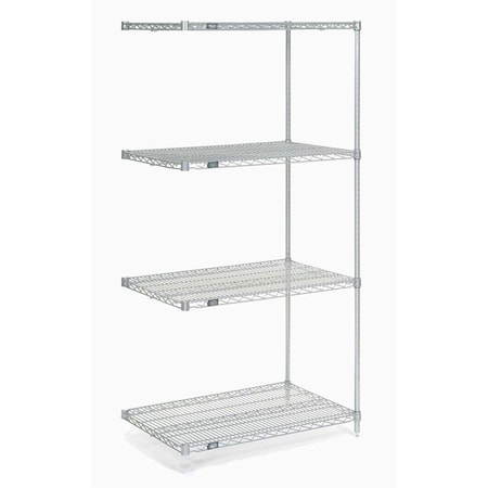 5 Tier Chrome Wire Shelving Add-On Unit, 24W X 18D X 63H